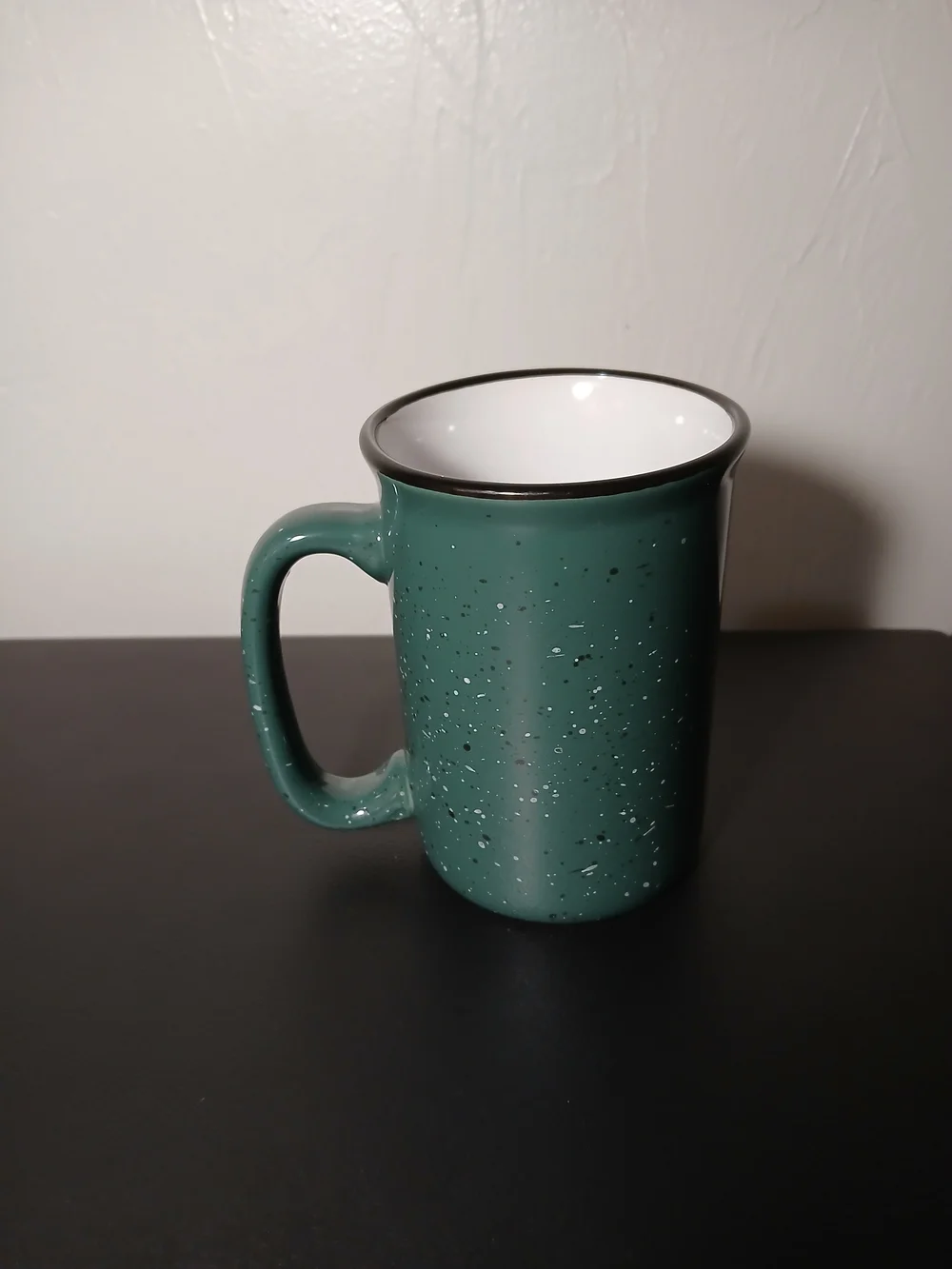 FAMU Green Speckled Ceramic Mug with Orange Logo